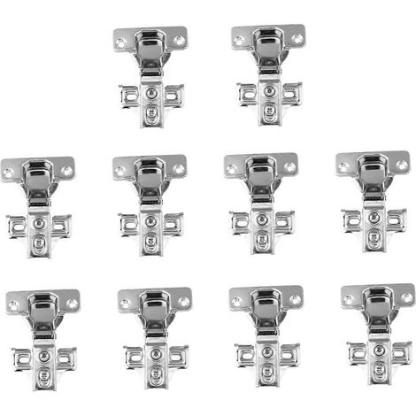 Angoily Lot de 10 charnières hydrauliques en acier pour porte de placard (1/5)