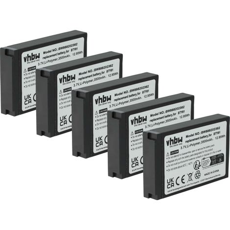 vhbw 5x batería reemplaza Newland BTY61 para PC de mano, handheld (3800 mAh, 3,7 V, Li-poli)