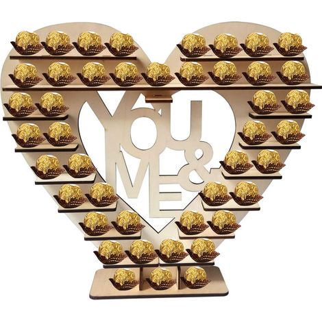 Espositore per cioccolatini da matrimonio, centrotavola a forma di cuore, perfetto per le decorazioni nuziali (D) (1/5)