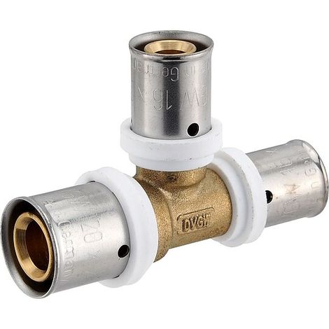 Pressfitting-T-Stück - reduziert - 20 x 2,0 - 16 x 2,0 - 16 x 2,0 mm für MV-Rohr