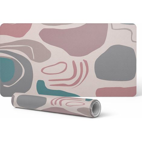 Alfombrilla antideslizante para escritorio con formas abstractas, 100 x 50 cm.
