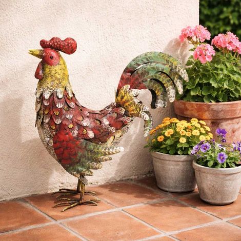 Décoration Coq en Métal - 44x15x45 cm (1/5)