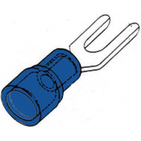 Cosse A Fourche - 4 3 Mm - Pour Câblage Électrique - Bleu - 100 Pièces (1/2)