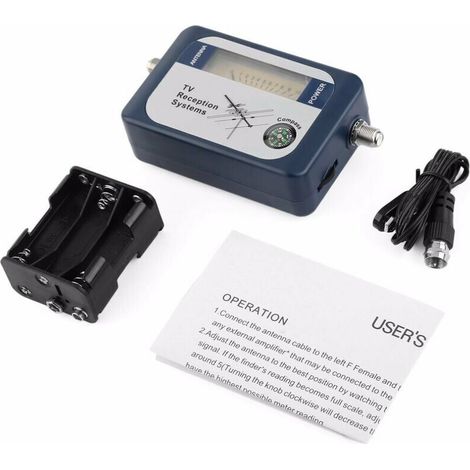KZQ Signal Finder - Terrestrial TV Antenna for Digital Satellite and Digital Signals with Compass TV Reception Systems (1/4)