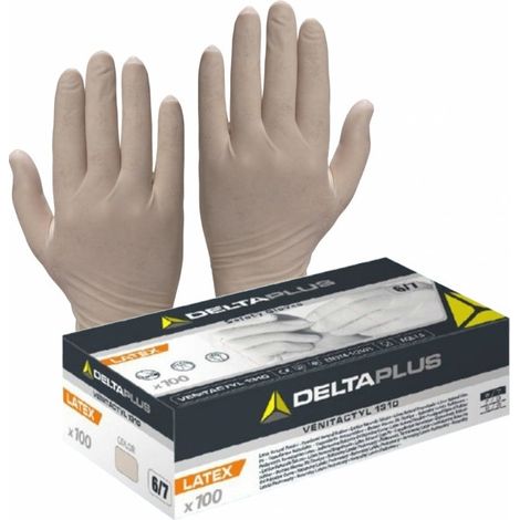 Boite de 100 gants jetables latex Venitactyl Taille 8/9
