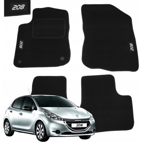 Tapis de sol en velours pour Peugeot 208 2012-2019 – Haute protection intérieure – Facile à installer et à nettoyer – 8 mm d'épaisseur