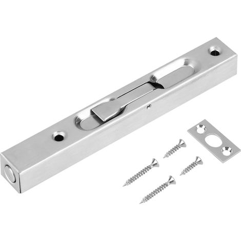 Verrou coulissant de sécurité en acier inoxydable 304 pour porte extérieure, verrou à glissière encastré 15 cm, loquet de protection domicile
