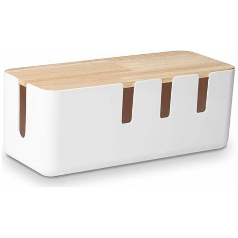 Scatola portacavi con coperchio in legno, per nascondere i cavi (30x12x11 cm) (1/3)