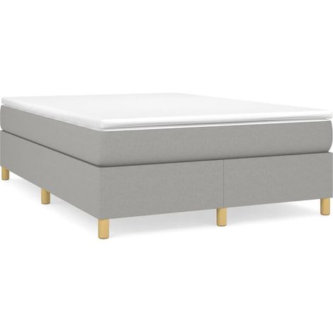 Maison Exclusive - Boxspringbettgestell Hellgrau 140x200 cm Stoff