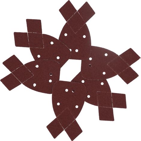 40 feuilles abrasives en oxyde d'aluminium, papier de verre à polir, 4 trous, grain 60, accessoire pour ponceuses électriques (1/5)