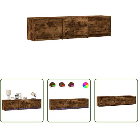 Holzschrank - TV-Schränk Geräucherte Eiche 165 x 34 x 40 cm Holzwerkstoff (1/5)