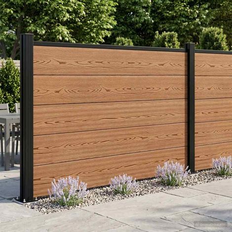 vidaXL Panneau de clôture WPC et Aluminium Marron (1/5)