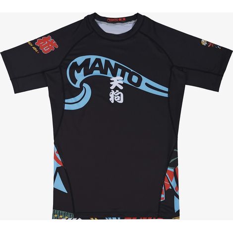 MANTO Herren Rashguard Kurzarm TENGU Schwarz M