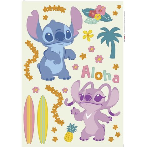 Sticker mural Disney Stitch et Angel Aloha - 70x50 cm (1/3)