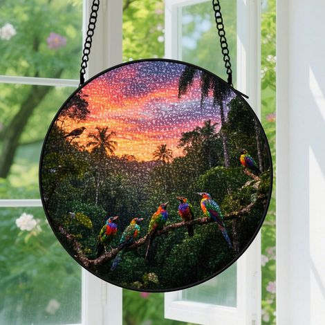 Suspension en vitrail, attrape-soleil unique coloré, décoration intérieure maison, cadeau Noël, Fête des Pères pour homme, femme, maman 9cm (1/5)