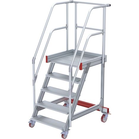 Euroline 513 Wartungsbühne 60° 1000mm Stufenbreite 5 Stufen Alu gerieft