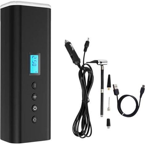 Kit de gonflage de pneu, compresseur d'air portable sans fil Mini compresseur d'air électrique avec grande batterie 8000 mAh pour pneu de voiture (1/5)