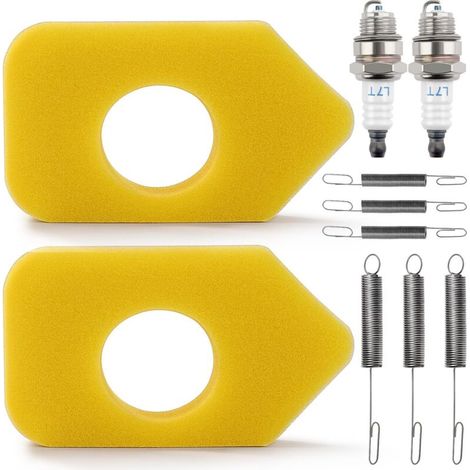 Kit de servicio para cortacésped de 10 piezas, bujías L7T, resortes del regulador 692211 691859, filtro de aire de espuma 698369, compatible con Briggs & Stratton 4216 5088 5099