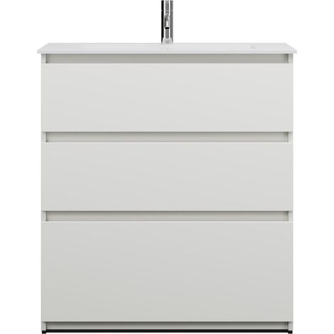 burgbad Lin20 Lavabo bajo para lavabo, blanco mate, incluye
