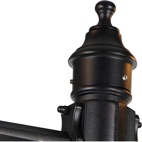Qazqa – Lanterne d'extérieur noire 220 cm – 2 lumières E27 60W max – Aluminium et verre – IP44 pour usage extérieur
