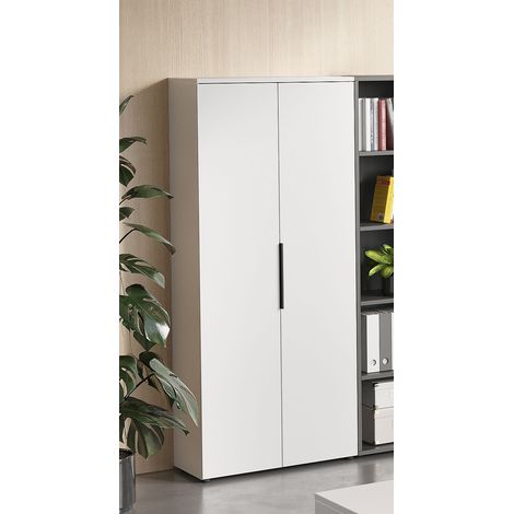 Armoire de bureau haute blanche 2 portes Maily (1/5)