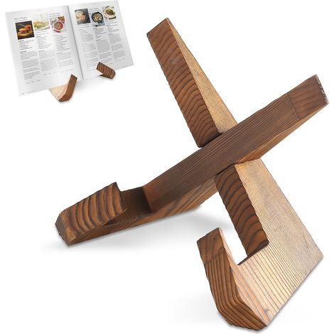 Support de livre en bois, présentoir de livre, Idéal pour tenir des livres de cuisine et des livres, Élégant porte livre pour vos créations culinaires. (1/5)