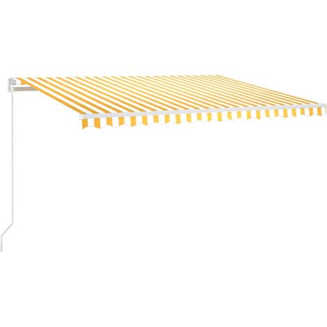 Tenda da Sole Tenda parasole Retrattile Manuale 400x350 cm Gialla e Bianca (1/5)