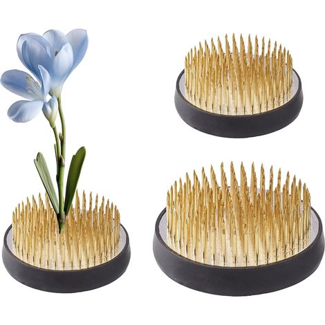 Lot de 2 Supports de Fleurs Ronds en Forme de Grenouille pour Arrangement Floral, Art, décoration de Maison, Bureau, 7,1 cm et 5 cm (1/5)