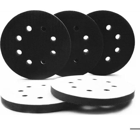 5 Pièces Tampon Interface 125mm à 8 Trous en Mousse Souple pour Rondes, Tampons de Polissage de 125 mm, Tampon Interface en Ép (1/4)