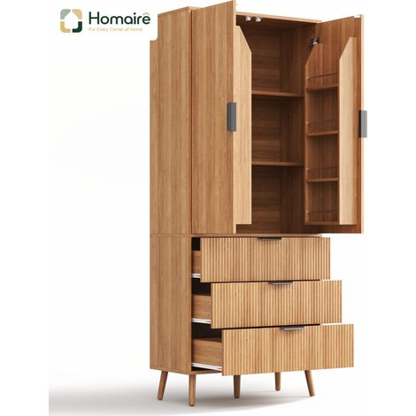 Sideboard aus MDF natur 75 x 35 x 180 cm HOMAIRE (1/5)