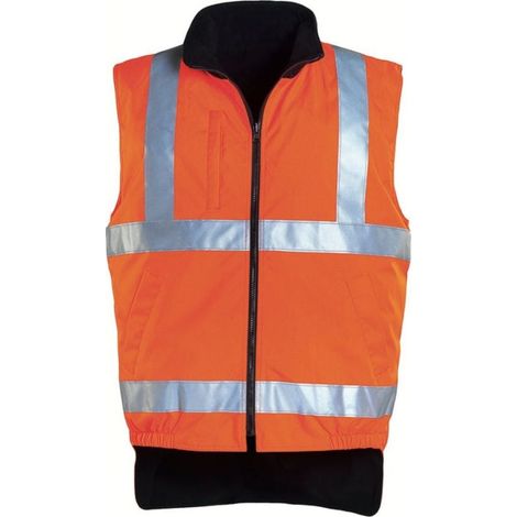 Gilet da lavoro in pile senza maniche ad alta visibilità HI-WAY - Arancione Fluo 2XL - 56/58 (1/2)