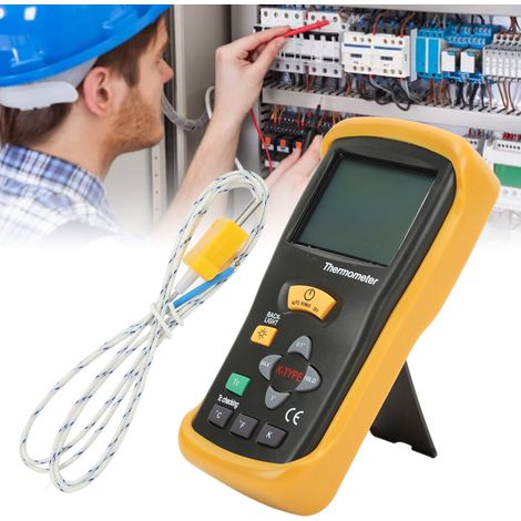 Thermomètre électronique industriel haute précision DT-610B pour hautes températures, avec sonde et thermocouple. (1/5)
