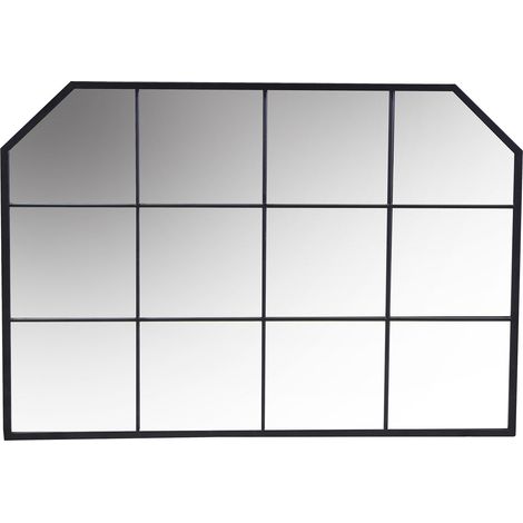 Specchio in metallo nero cm 100x2xh70