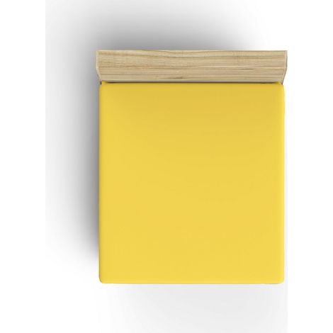 Ranforce King Fitted Sheet (ES) 160 x 200+30 cm 100% Algodón Dark Amarillo (1/4)