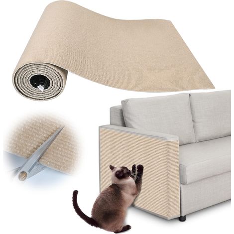 Tapis griffoir collant pour chat kaki 30 cm x 30 cm 1 protection canapé chat anti-griffes griffoir canapé tapis chat (1/5)