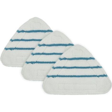 Tapis de rechange pour balai vapeur - Microfibre - Lot de 3 - Pour parquets et carrelages - Bleu