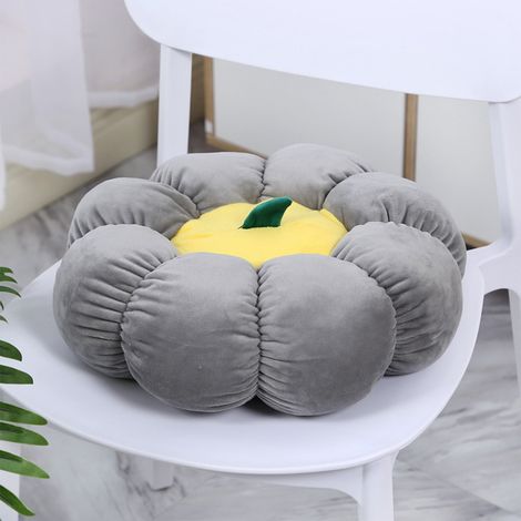 Coussin Citrouille - 38x38x10 cm - Polyesther - Gris - Pour Chaise Bureau Salle À Manger Voiture Canapé - 1 Pièce (1/5)