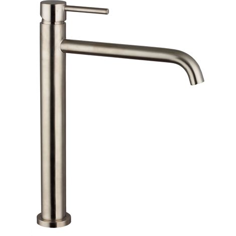 Grifo de Lavabo de Caño Alto Modelo SIRIO Fabricado en Latón Monomando Acabado en Niquel Pvd (1/2)