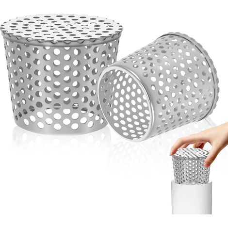 Set of 2 Crapaudine of Gutter, 60-75 mm stainless steel, Protection Against the Sheets, The Gutter, the Hoses of Downpipe and the Pipes (1/5)