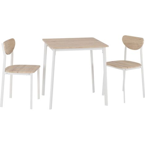 Seconique Riley Small Dining Set Light Oak Veneer Table & 2 Chairs (1/5)