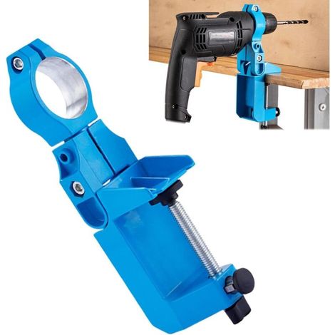 Support de perceuse, étau d'établi, support de perceuse électrique, support de perceuse d'établi universel rotatif à 360°, support de meuleuse électrique, port de serrage de 4 cm (1/3)