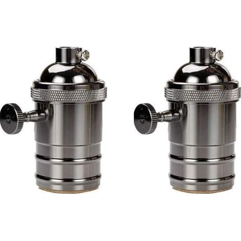 Douille Lampe E27 - Adaptateur Vintage Avec Interrupteur Intégré - Pour Lustre Sans Fil - 2 Pièces (1/5)