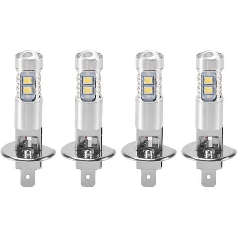 Confezione da 4 lampadine per fari a LED H1 per luci di guida e fendinebbia, luce bianca 6000K, 200W (1/4)