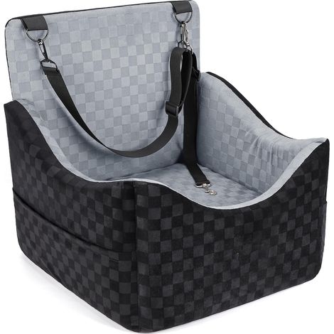Siège Auto Chien, Extra Stable, pour Chiens de Petite à Moyenne Taille, Rembourrage en Mousse à mémoire de Forme,Housse Lavable,Coussin Double Face, pour siège arrière et siège Avant
