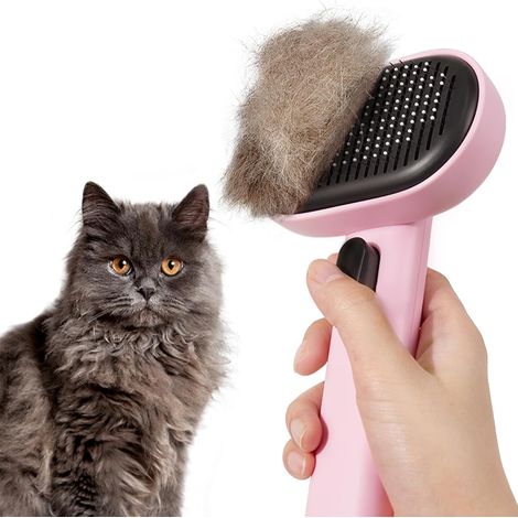 Peigne pour chat Aumuca, brosse pour chats et chiens à poils courts, peigne démêlant à dents rondes, élimine efficacement et en toute sécurité les poils morts-AquaForge (1/5)