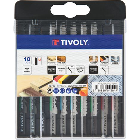 Tivoly • Confezione da 10 lame per seghetto alternativo per legno, melamina, plastica e metalli non ferrosi - attacco a U (1/2)