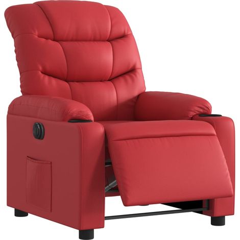 Poltrona Reclinabile Elettrica Rossa in Similpelle vidaXL (1/5)