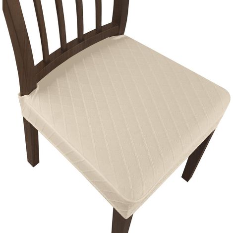 Stuhlbezug Beige 4er-Set Stretch für Esszimmer- & Bürostühle (1/5)