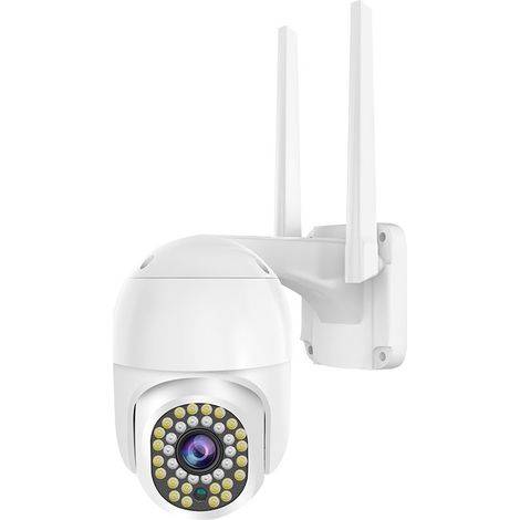Caméra de surveillance extérieure PTZ Wifi dôme 2,5 pouces IP66 étanche, vision nocturne infrarouge 30m, audio bidirectionnel, alerte détection mouvement, stockage carte TF, fonctionne intérieur/exté (1/5)