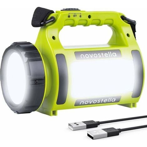 High-power multifunctional portable LED spotlight, long-range rechargeable outdoor light, green (1/5)